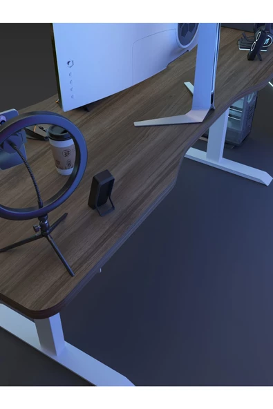 Myniture Home & Living Çift Motor Elektrikli Yükseklik Ayarlı Oyuncu Masa 36 mm Kalınlık - 180X90 cm DA50001-2-180 - 4