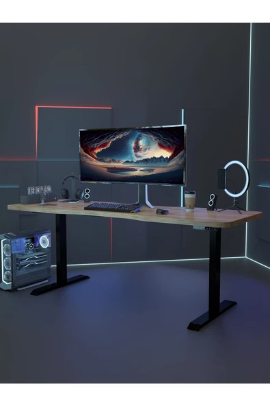 Myniture Home & Living Çift Motor Elektrikli Yükseklik Ayarlı Oyuncu Masa 36 mm Kalınlık - 160X90 cm DA50002-6-160 - 2