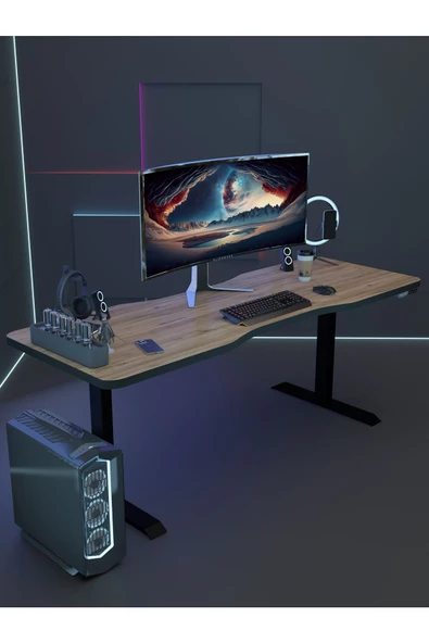 Myniture Home & Living Çift Motor Elektrikli Yükseklik Ayarlı Oyuncu Masa 36 mm Kalınlık - 180X90 cm DA50002-6-4-180 - 3