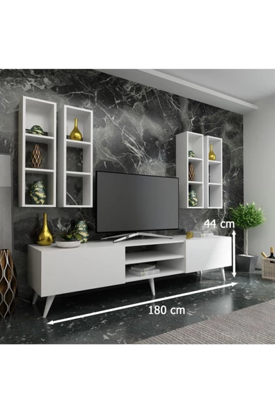 Myniture Home & Living Festival Tv Ünitesi Q3001-1 Beyaz - Resim 2