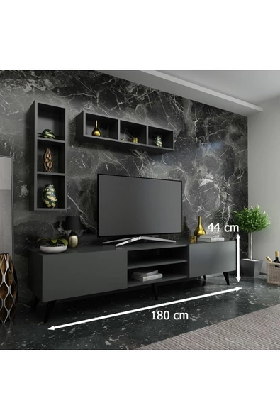 Myniture Home & Living Festival Tv Ünitesi Q3005-4 Antrasit - Resim 2