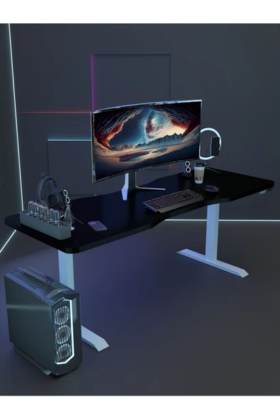 Myniture Home & Living Çift Motor Elektrikli Yükseklik Ayarlı Oyuncu Masa 36 mm Kalınlık - 160X90 cm DA50001-7-160 - 3