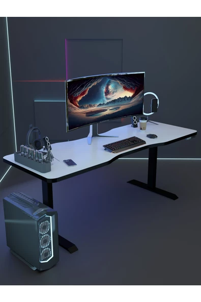 Myniture Home & Living Çift Motor Elektrikli Yükseklik Ayarlı Oyuncu Masa 36 mm Kalınlık - 160X90 cm DA50002-1-7-160 - 3