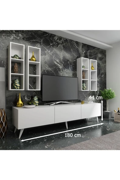 Myniture Home & Living Festival Tv Ünitesi Q3002-1 Beyaz - Resim 2