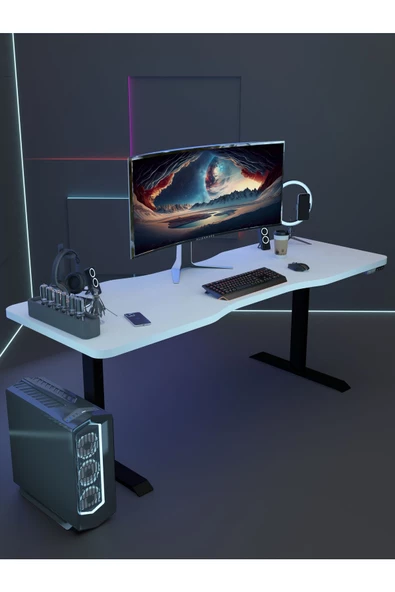 Myniture Home & Living Çift Motor Elektrikli Yükseklik Ayarlı Oyuncu Masa 36 mm Kalınlık - 160X90 cm DA50002-1-160 - 3