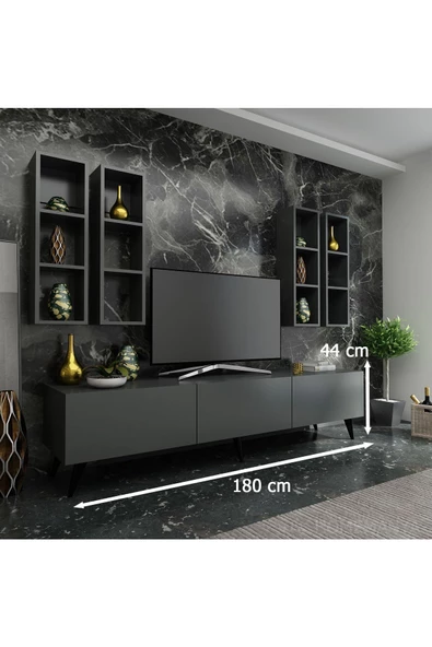 Myniture Home & Living Festival Tv Ünitesi Q3002-4 Antrasit - Resim 2
