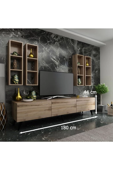MobilyaFırsat Ideal Tv Ünitesi Duvar Rafı Q7002-3 Çırağan - Resim 2