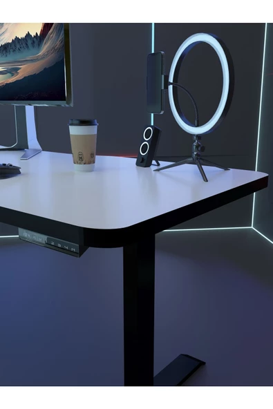 Myniture Home & Living Çift Motor Elektrikli Yükseklik Ayarlı Oyuncu Masa 36 mm Kalınlık - 140X90 cm DA50002-1-7-140 - 2