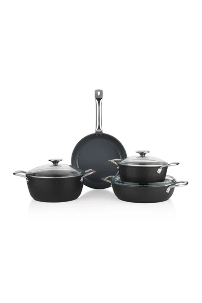 SCHAFER Night Sky Seramik Tencere Seti 7 Parça-Siyah - 4