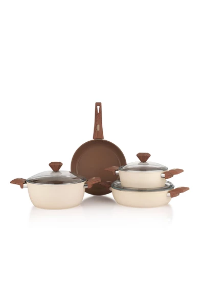 SCHAFER Jasmine Seramik Tencere Seti 7 Parça-Krem - 4