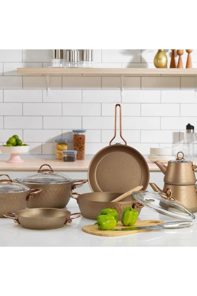 SCHAFER New Range Yanmaz Yapışmaz Çeyiz Seti-11 Parça-Bakır - 2