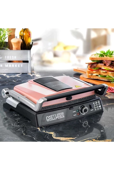 SCHAFER Grill Haus Izgara Ve Tost Makinesi -Rosegold