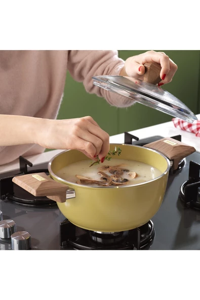 SCHAFER Fiesta Seramik Derin Tencere 20 Cm-Yeşil - 3