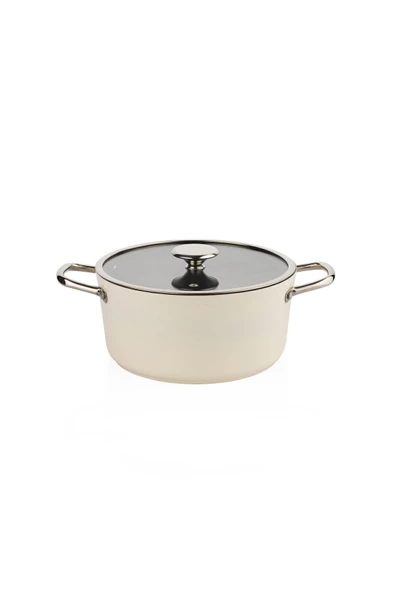 SCHAFER Gravita Seramik Tencere Seti 7 Parça-Krem - 6