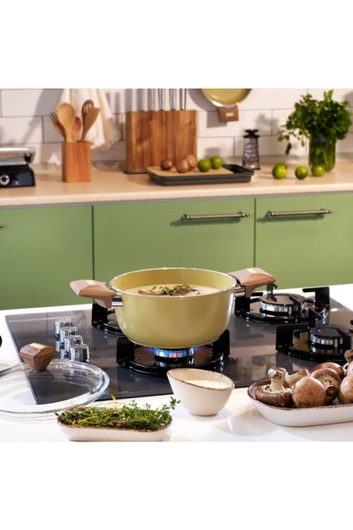 SCHAFER Fiesta Seramik Derin Tencere 20 Cm-Yeşil - 7