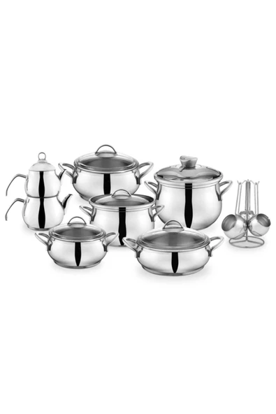 SCHAFER Alia Çelik Çeyiz Seti 18 Parça-Gümüş