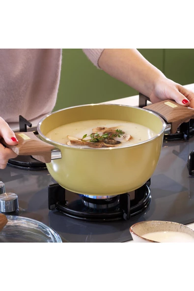 SCHAFER Fiesta Seramik Derin Tencere 20 Cm-Yeşil - 4