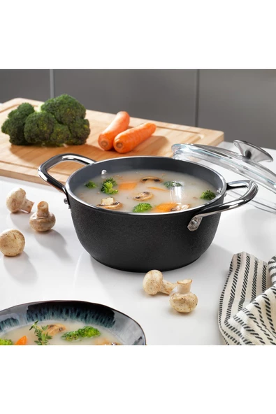 SCHAFER Night Sky Seramik Tencere Seti 7 Parça-Siyah - 2