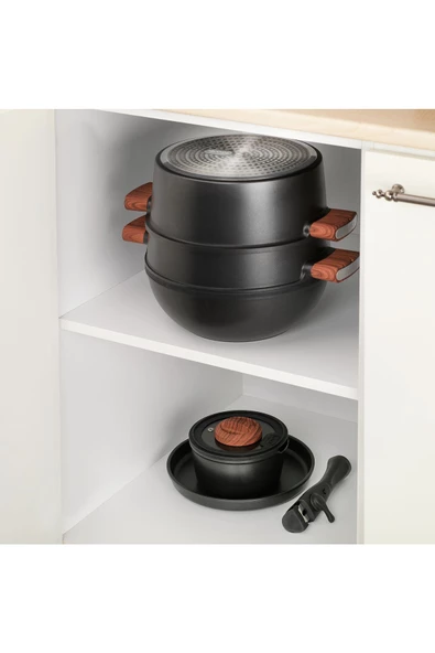 SCHAFER Matrix Döküm Tencere Seti 8 Parça-Siyah - 8