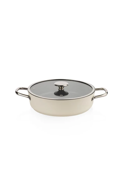 SCHAFER Gravita Seramik Tencere Seti 7 Parça-Krem - 5