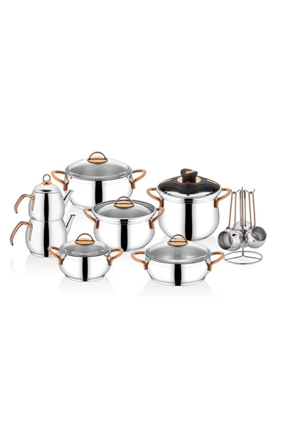 SCHAFER Alia Çelik Çeyiz Seti 18 Parça-Bakır - 3