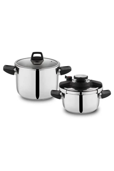 SCHAFER Compact Ikili Düdüklü Tencere Takımı 6,5 4 Litre 4 Parça - 2