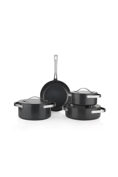 SCHAFER Moonlight 7 Parça Seramik Tencere Seti-Siyah - 7