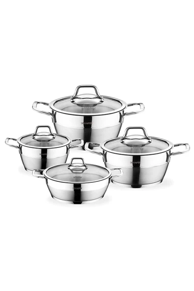 SCHAFER Vals Çelik Tencere Seti 8 Parça-Inox - 2