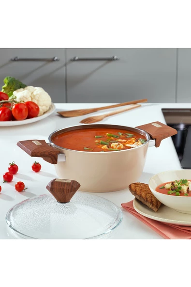 SCHAFER Jasmine Seramik Tencere Seti 7 Parça-Krem - 2