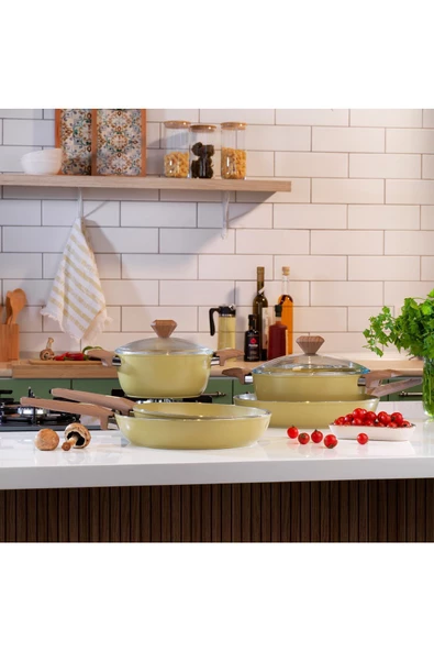 SCHAFER Fiesta Seramik Derin Tencere 20 Cm-Yeşil