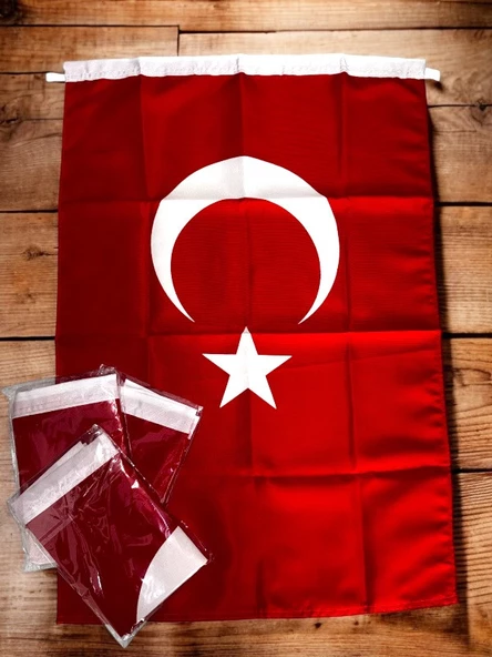 50X75 Cm  Alpaka Kumaş Türk Bayrağı 1. Kalite - Resim 2