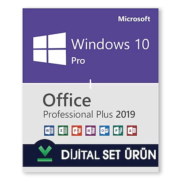 Windows 10 Pro ve Office 2019 Pro Plus PC 32-64 Bit Türkçe-İngilizce Global Destekli ESD Lisans ürün görseli 1