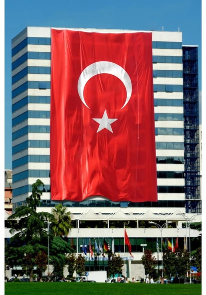 300x450 Cm Raşel Kumaş Türk Bayrağı 1. Kalite Kumaş Dikim - Resim 2