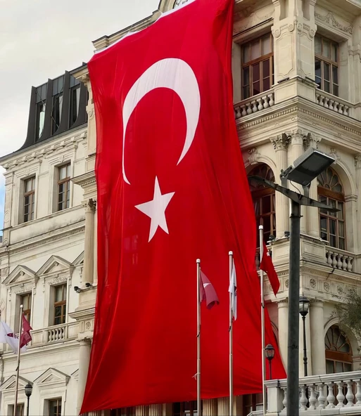 400x600 Cm Raşel Kumaş Türk Bayrağı 1. Kalite Kumaş Dikim - 2
