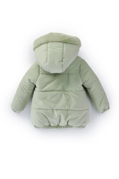 Baby Oyuncak Ayı İçi Kürklü Soft Kumaş Cepli Kapüşonlu Kışlık İçi Peluş Erkek Kız Bebek Mont Şişme - 7