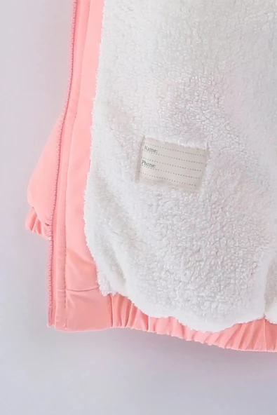 Baby Oyuncak Ayı İçi Kürklü Soft Kumaş Cepli Kapüşonlu Kışlık İçi Peluş Erkek Kız Bebek Mont Şişme - 8