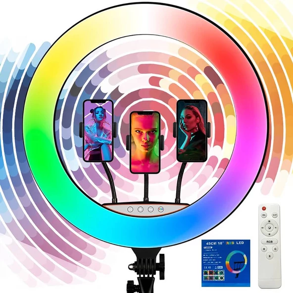 Zore RGB Light 45cm Işıklı Telefon Tutucu Ring Light - 4