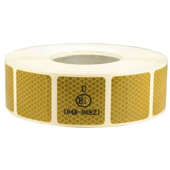 5 MT Reflektörlü Reflektif Fosforlu Araç Oto Kamyon Şerit Bant Tüvtürk Onaylı Kesikli Sarı İkaz Bandı - Resim 4