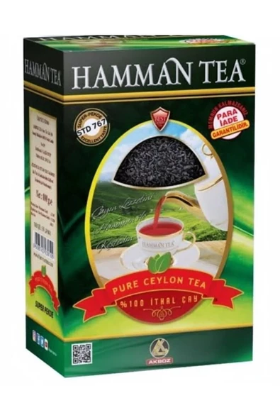 Hamman tea Çayı % 100 Extra İthal Siyah Çay 800 Gr"