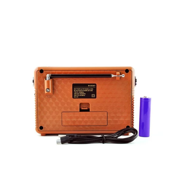 Vintage taşınabilir gerçek ahşap eskitme görünümlü nostajik radyo   Sw/Am/Fm radyo Retro - 5