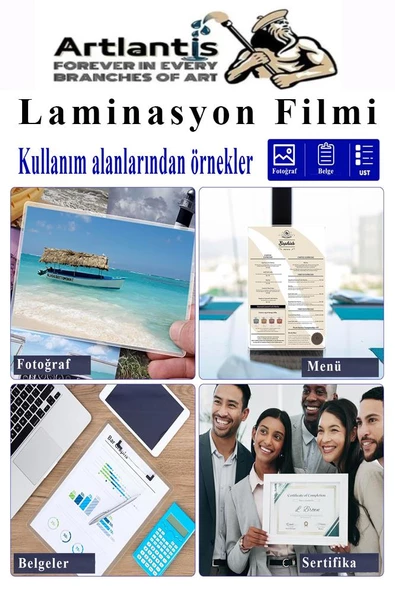 Laminasyon Filmi Parlak A4 50 li 1 Paket 125 Mikron Laminasyon Kaplama Pvc Kaplama Poşeti 50 Adet - 5