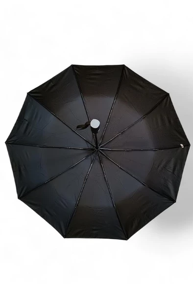 Full Otomatik 10 Telli 100 Cm Çap Siyah Renk Şemsiye 32 Cm Kapalı Boyut - 6