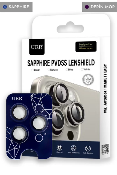 URR iPhone 14 Pro Max Sapphire PVDSS Kamera Lens Koruyucu