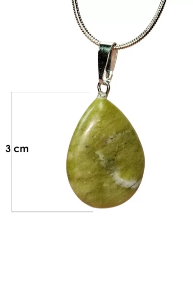 Akuamarin Doğal Taşı Zincirli El Yapımı Kolye Uç: 3 cm Zincir: 20 cm Kutulu - 3