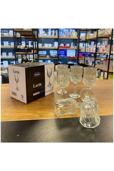6'lı Larin Kahve Yanı Su Bardağı Şeffaf Renk Royaleks-70682 - 2