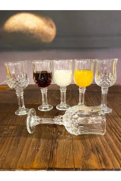 6'lı Larin Kahve Yanı Su Bardağı Şeffaf Renk Royaleks-70682 - 3