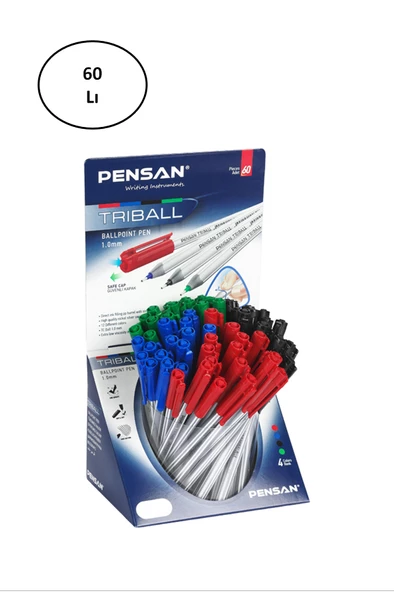 Pensan Tükenmez Kalem Triball 1.0 MM Bilye Uç MSKY 1003 60'lı