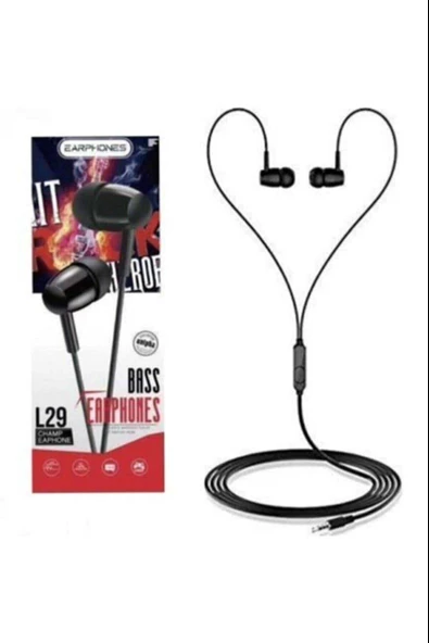 L29 Platoon Bass Earphones Kulaklık Siyah