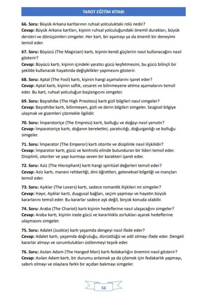 Tarot Eğitim Kitabı (Ders Notları ve 1000 Soru) - 4
