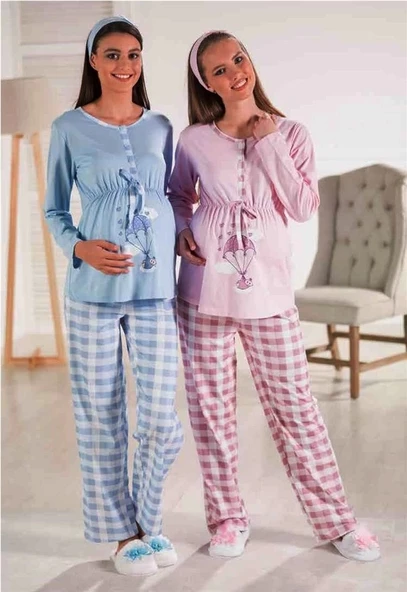 Emilylux Estiva Soft Penye Lohusa Pijama Takımı 17373